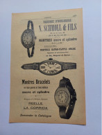 Ancienne Publicité Horlogerie N.SCHMOLL ET FILS BIENNE SUISSE 1914 - Schweiz