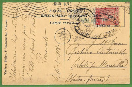 Ad0882 - GREECE - Postal History - Overprinted Stamp On CENSORED CARD To ITALY - Cartas & Documentos