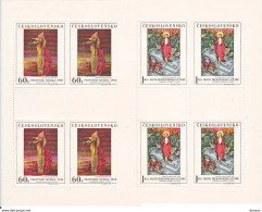 TCHECOSLOVAQUIE 1969 PEINTURES 5 BLOCS DE 4 Yvert 1756-1760, MIchel 1910-1914 KB NEUF** MNH Cote Yv 55 Euros - Nuevos