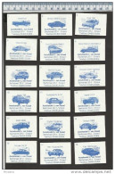 CARS AUTO OLDTIMERS PEUGEOT CITROEN DS21 AUDI SIMCA NSU RO80 VW PORSCHE FIAT BMW RENAULT MUSTANG DUTCH MATCHBOX LABELS - Luciferdozen - Etiketten