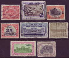 Amérique - Guatemala - Batiments - 8 Timbres Différents - 7292 - Guatemala