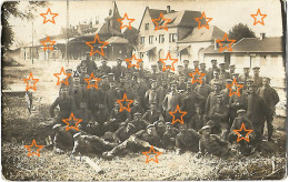 CHAMBREY Carte Photo Allemande  Groupe De Soldats Allemands Devant La Gare 1917 Guerre 14-18, WW1 - Andere & Zonder Classificatie