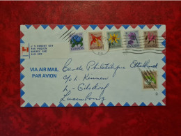 LETTRE CANADA QUEBEC SERIE FLORE FLEURS POUR GILSDORF CLUB PHILATELIQUE ETTELBRUCK LUXEMBOURG - Brieven En Documenten