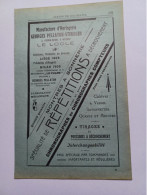 Ancienne Publicité Horlogerie G.PELLATON-STEUDLER LE LOCLE SUISSE 1914 - Zwitserland