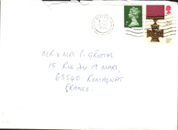 GB AFFRANCHISSEMENT COMPOSE SUR LETTRE DE BEDFORD POUR LA FRANCE 1990 - Briefe U. Dokumente