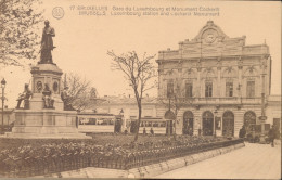 BRUXELLES.  GARE DU LUXEMBOURG ET MONUMENT COCKERILL     ZIE AFBEELDINGEN - Chemins De Fer, Gares