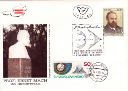 AUSTRIA POSTAL HISTORY / PROF. ERNST MACH 150 GEBURTSTAG, 19.02.1988 - Briefe U. Dokumente