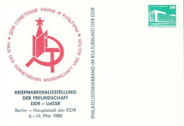 DDR PP 18, Ungebraucht, Briefmarkenausstellung Der Freundschaft DDR-UdSSR, 1988 - Cartes Postales Privées - Neuves