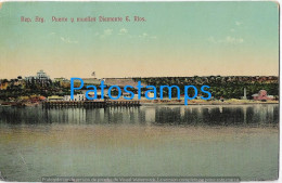 228315 ARGENTINA ENTRE RIOS DIAMANTE PORT PUERTO Y MUELLE POSTAL POSTCARD - Argentina