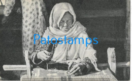 228316 ARGENTINA COSTUMES CAMPEROS NATIVE MAKING A CARPET ON A LOOM TELAR POSTAL POSTCARD - Argentine