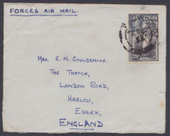Sri Lanka Ceylon 1958 Used Forces Cover To England, Airmail King George VI, Tea Plantation, - Sri Lanka (Ceilán) (1948-...)