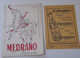 Ancien Programme Du Cirque Medrano De Paris Novembre 1953 + Spectacles - Programma's