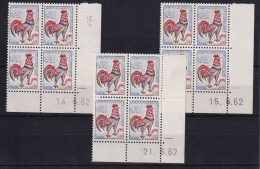 D 790 / LOT  N° 1331 COQ DE DECARIS 3EME TIRAGE COIN DATE DU 14/15/21/06/62 NEUF** - Colecciones Completas