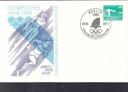 DDR PP 18, Gebraucht, SoSt: Berlin 9.8.88, Olympisches Jahr, 1988 - Privatpostkarten - Gebraucht