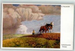 39742507 - Pferdepflug Sign. Weczerzick Aufziehendes Wetter Wenau Rubens Nr.5031 - Andere & Zonder Classificatie
