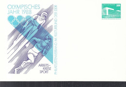 DDR PP 18, Ungebraucht, Olympisches Jahr, 1988 - Private Postcards - Mint