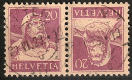 Schweiz Suisse 1921: Kehrdruck "Tell 20c Lila" Tête-bêche Zu K19 Mi K19 Mit Voll-⊙ OLTEN 22.VI.23 (Zumstein CHF 18.00) - Tete Beche
