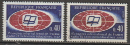 FRANCE : N° 1515 ** Et Oblitéré (Union Européenne De Radiodiffusion) - PRIX FIXE - - Unused Stamps