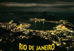 1 AK Brasilien * Rio De Janeiro Bei Nacht - Panoramic View Of Botafogo Beach And Sugar Loaf * - Rio De Janeiro
