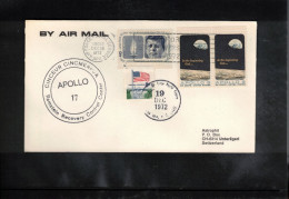 USA 1972 Space / Weltraum - Apollo 17 Ramstein Recovery Control Center Interesting Cover - Estados Unidos