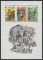 Slovakia:Unused Block Animals, Bear, Wolf, Lynx, 2001, MNH - Sonstige & Ohne Zuordnung