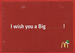 McDonald's Fête Noël "I Wish You A Big...!"  2scans Bonnet De Père Noël - Santa Claus