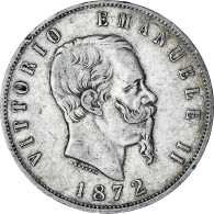 Monnaie, Italie, Vittorio Emanuele II, 5 Lire, 1872, Milan, TB, Argent, KM:8.3 - 1861-1878 : Vittoro Emanuele II