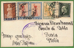 Ad0888 - GREECE - Postal History -  POSTCARD To ITALY 1938 - Brieven En Documenten