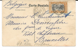 !!! CONGO, CPA DE 1907, DÉPART DE LÉOPOLDVILLE POUR BRUXELLES, BELGIQUE, CACHET DE DÉPART ET D'ARRIVÉE B.   " - Storia Postale