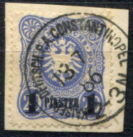 Deutsche Auslandspost Türkei, 1886, 4 A, Briefstück - Marokko (kantoren)