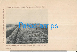 228349 ARGENTINA BUENOS AIRES OBRAS DE DESAGÜE VISTA GENERAL DE UNA EXCAVADORA CON TRANSPORTADOR POSTAL POSTCARD - Argentinien