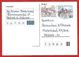 Entier Postal Sur Carte Postale " 5 Kc Praha Evropské Mesto Kultury Roku 2000 " 2scans - Postkaarten