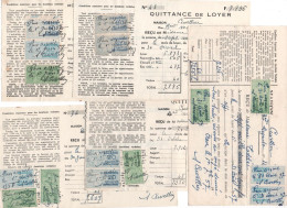 France -Algérie - Fiscaux : Lot 5 Documents -(Quittances-) 15 Timbres Fiscaux De 3 Frs A 40 Frs - Bon état -(3) - Storia Postale