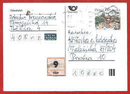 Entier Postal Sur Carte Postale " 5,40 Kc 2001 " 2scans - Postcards