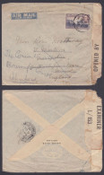 Sri Lanka Ceylon 1943? Used Airmail Cover To England, King George VI, Opened By Censor Examiner - Sri Lanka (Ceilán) (1948-...)