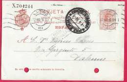 SPAGNA - INTERO CARTOLINA POSTALE ALFONSO 10 C. (MICHEL P49) DA "MADRID *27.MAR.16* PER PALERMO - 1850-1931