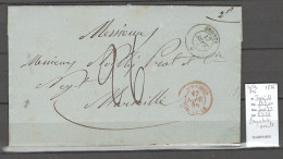 France -Lettre Du Paquebot De La Méditerranée  ORONTE - 1856 - Posta Marittima