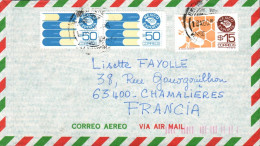 MEXIQUE AFFRANCHISSEMENT COMPOSE SUR LETTRE POUR LA FRANCE 1986 - Messico