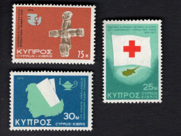 2024685203 1975 SCOTT 439 441  (XX) POSTFRIS MINT NEVER HINGED - CYPRUS RED CROSS - 25TH ANNIV - INTL NURSE DAY - IWY - Unused Stamps