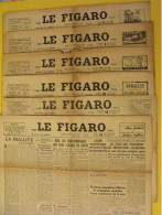 6 N° Le Figaro De 1945-1946. Mauriac Tharaud Claudel Nuremberg Sauckel Iran Nuremberg Gouin Petiot Annam - Autres & Non Classés