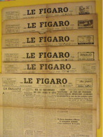 6 N° Le Figaro De 1945-1946. Mauriac Tharaud Claudel Nuremberg Sauckel Iran Nuremberg Gouin Petiot Annam - Otros & Sin Clasificación