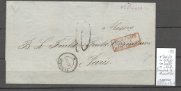 France -Lettre Du Paquebot De La Méditerranée  TANCREDE - 1854- Constantinople - Poste Maritime