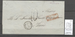 France -Lettre Du Paquebot De La Méditerranée  TANCREDE - 1854- Constantinople - Maritime Post