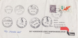 Norway Ms Harald Jarl Cover With 8 Ca Ca NY-Alesund 17.7.1981 (cover With Wrinkle) (59738) - Scientific Stations & Arctic Drifting Stations