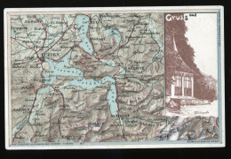 14959 - SUISSE -  Gruss Aus Vierwaldstädter See - Map Landkarte -  Dos Non Divisé - Autres & Non Classés