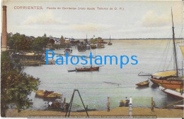 228361 ARGENTINA CORRIENTES PORT PUERTO VISTA DESDE LOS TALLERES DE O.P & BOAT POSTAL POSTCARD - Argentine