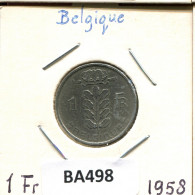 1 FRANC 1958 FRENCH Text BÉLGICA BELGIUM Moneda #BA498.E.A - 1 Franc