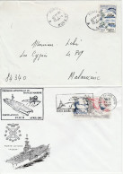 France Lot 11 Enveloppes Porte Avions Foch Rafale Balbuzard R99 Flamme Aircraft Carrier - Seepost