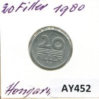 20 FILLER 1980 HUNGRÍA HUNGARY Moneda #AY452.E.A - Ungheria