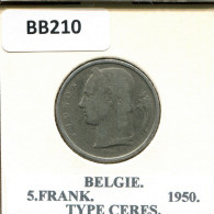 5 FRANCS 1950 DUTCH Text BELGIEN BELGIUM Münze #BB210.D.A - 5 Francs